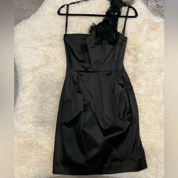 bisou bisou one shoulder dress Bisou Bisou Maxi Dress Womens 16 Blue One Shoulder Stretch Artsy Abstract  Boho